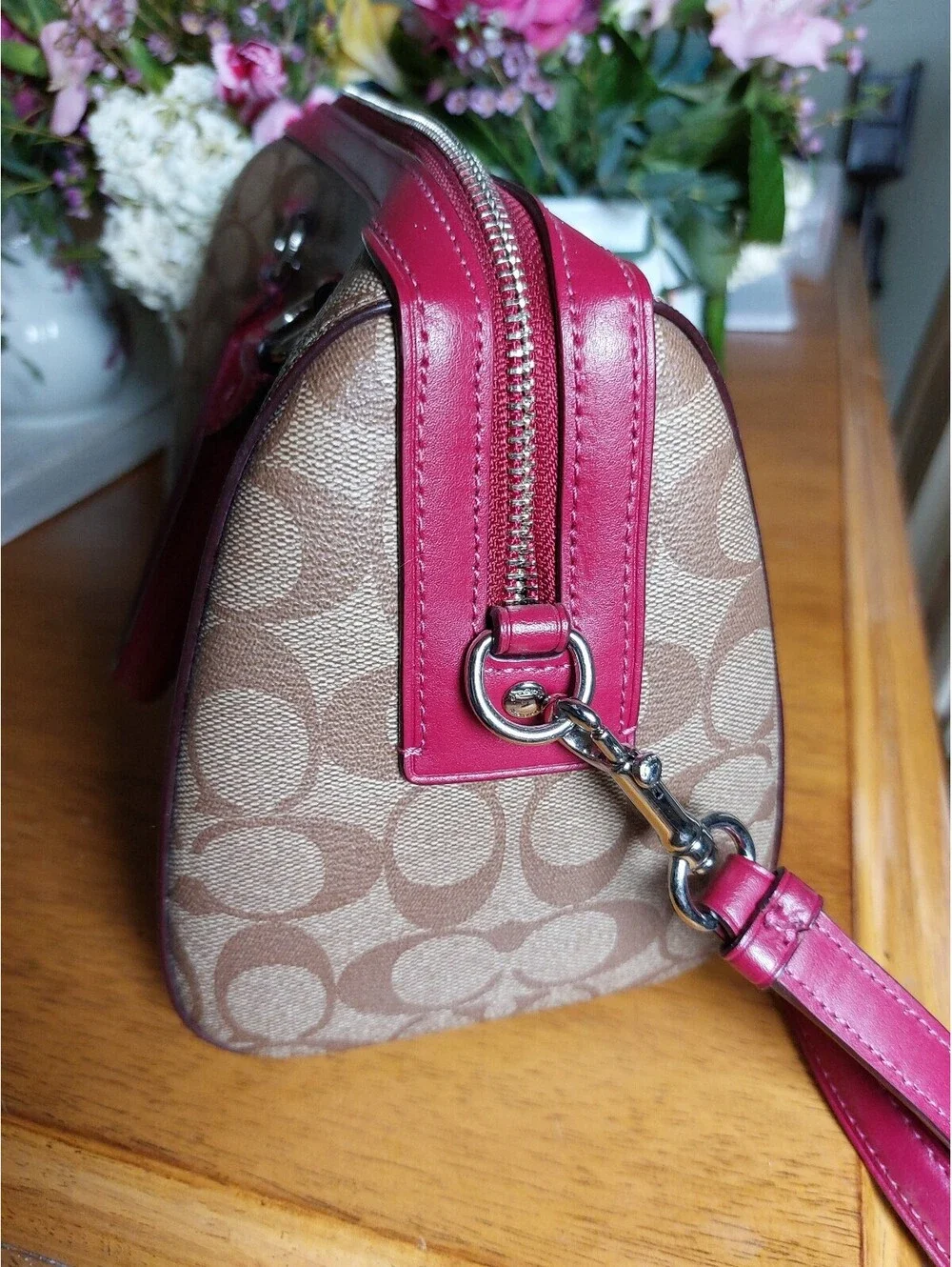 Coach Rowan sachel 83697 khaki bright violet